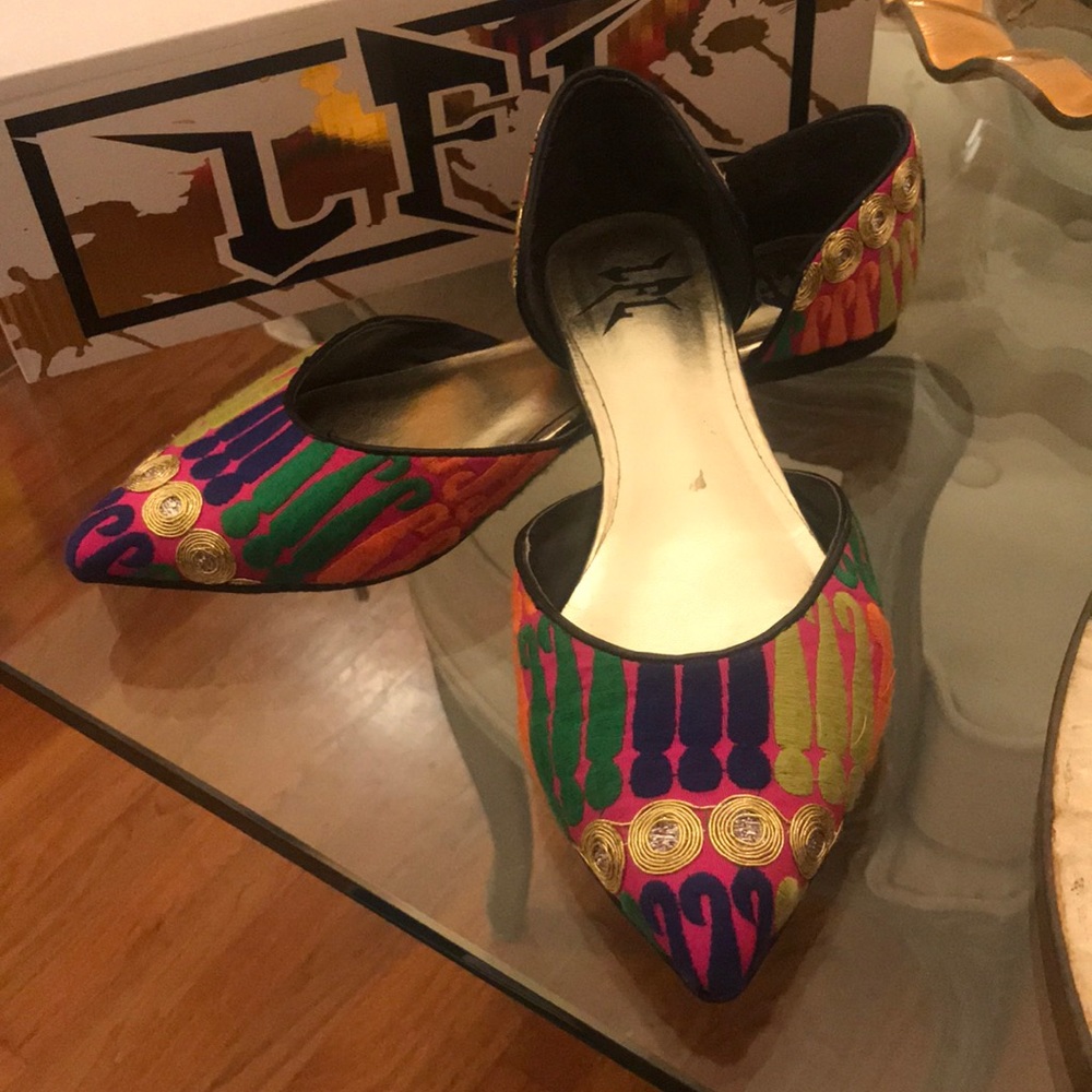LEI Indian inspired brightly colored flats